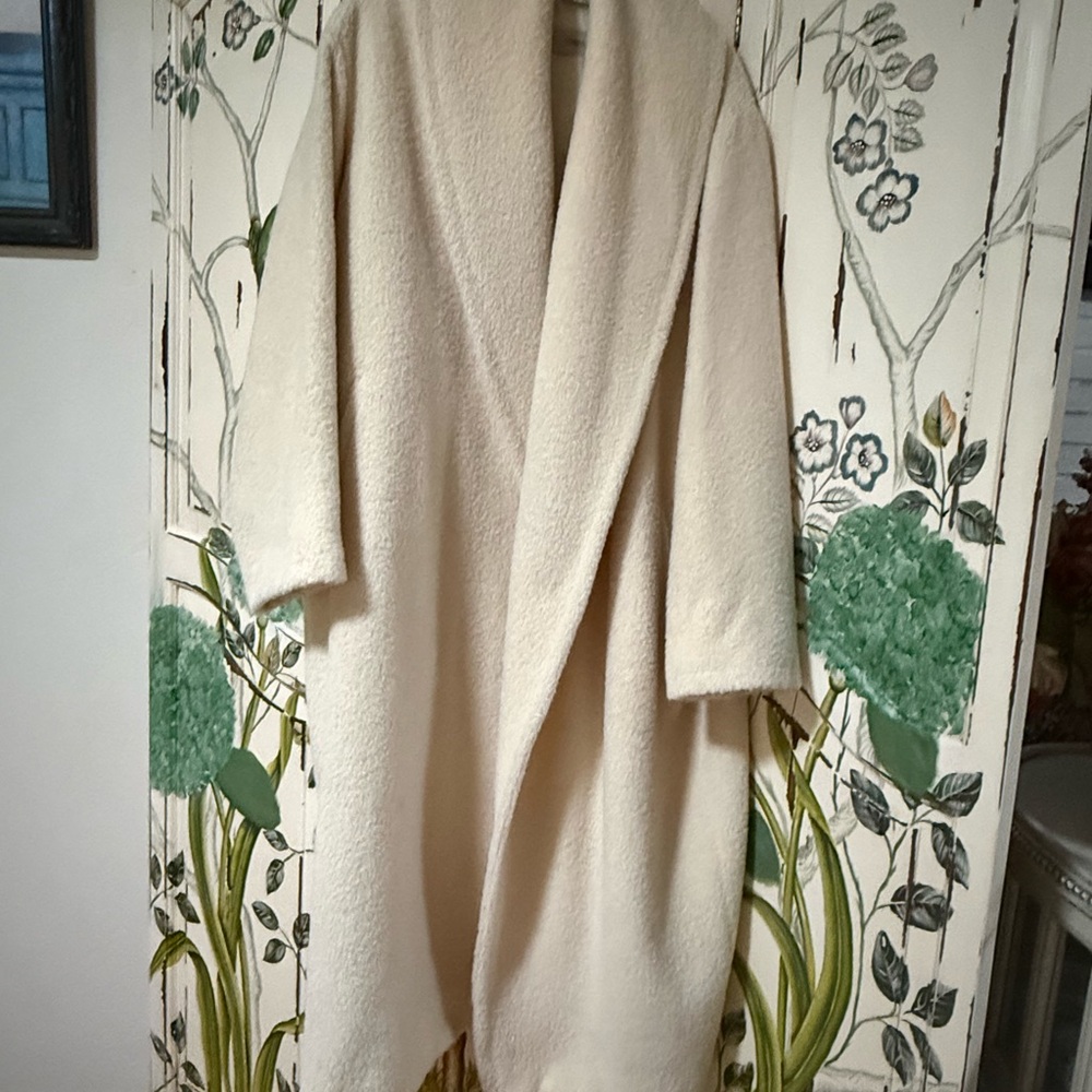 Marina Rinaldi Cream Teddy Shearling Coat